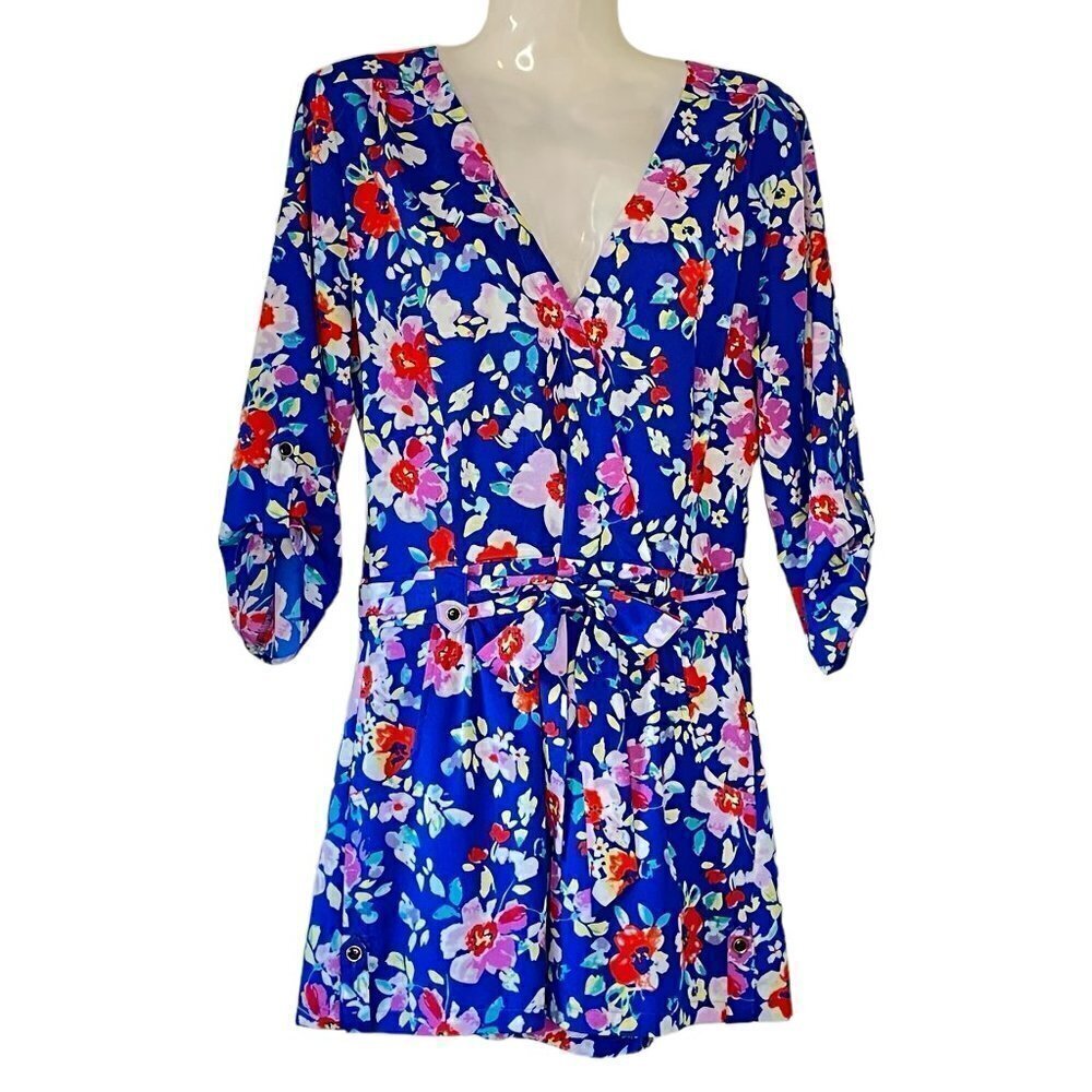 Yumi Kim Romper Faux Wrap V-Neck with Front Pockets and Sash XS - Picture 2 of 8